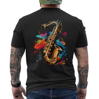 Saxophone Lovers Small Black Men's T-shirt Back Print - Thegiftio UK