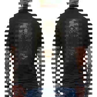 Scary Face Ghost Mask Pumpkin Moon Spooky Halloween Horror Men's T-shirt Back Print | Mazezy