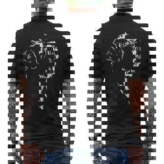 Schnauzer Portraitilhouette Hund Mittelschnauzer Hunde T-Shirt mit Rückendruck - Geschenkecke