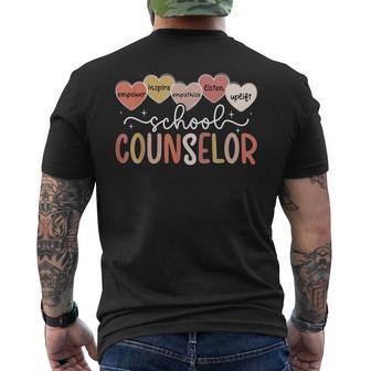 School Counselor Appreciation School Counseling Hearts Men's T-shirt Back Print - Thegiftio UK