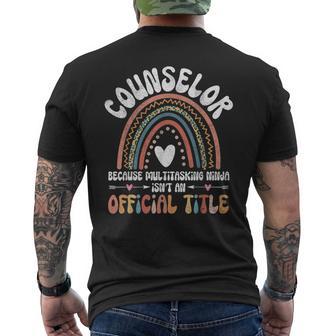 School Guidance Counselor Therapist Education Mental Health Men's T-shirt Back Print - Thegiftio UK
