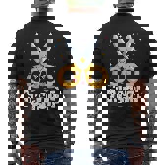 Scissors Paper Rock Halloween Costumes Group Family Men's T-shirt Back Print - Monsterry