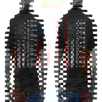 Scouting Law Vintage US America Flag Scouting Men's Back Print T-Shirt | Mazezy