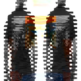 The Scream Black Cat By Munch Edvard Famous Painting Men's T-shirt Back Print - Thegiftio