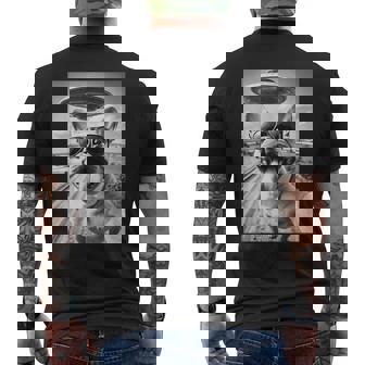 Selfie French Bulldog Ufo Men's T-shirt Back Print | Mazezy