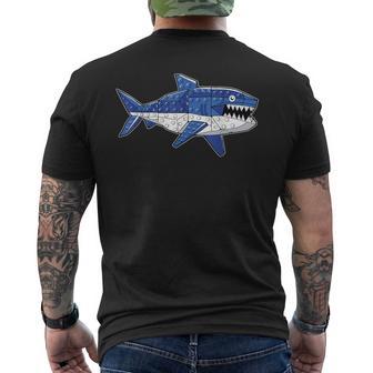 Shark Master Builder Block Building Brick Builder Men's T-shirt Back Print | Seseable FR