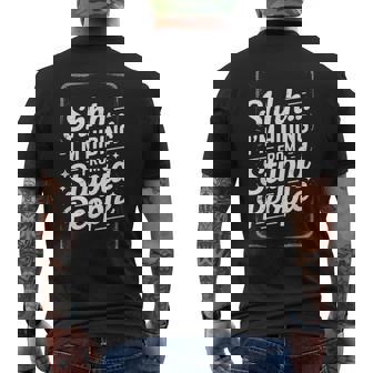 Shhh I'm Hiding From Stupid People Adult Humor Quote Men's T-shirt Back Print - Monsterry