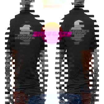 Shoegaze 80s Sun Men's Back Print T-Shirt | Mazezy