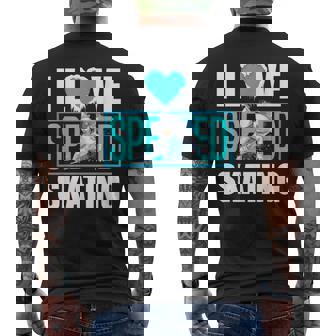 Short Track Speed Skating Ice Skating i Love Speed Skating Men's Back Print T-Shirt | Mazezy