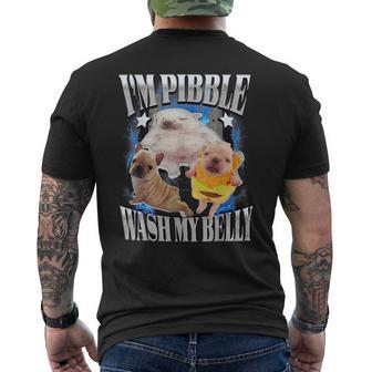 Silly Meme Pibble Meme Wash My Belly Clean My Belly Meme Men's T-shirt Back Print - Thegiftio UK