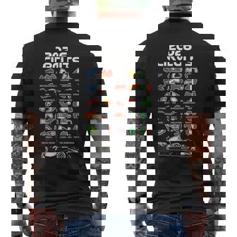 Silueta De Coche De Carreras De Circuito Calendario 2026 Camiseta Hombre Estampado Espalda - Regaloses