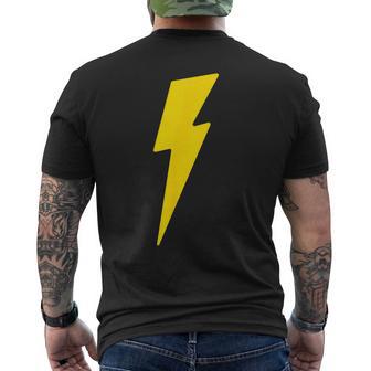 Simple Lightning Bolt Yellow Thunder Bolt Graphic Men's T-shirt Back Print - Thegiftio UK