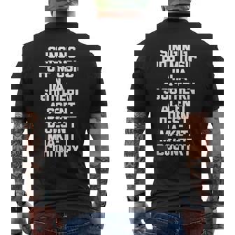 Singing Pop Music In A Country Accent Doesnt Make It Country Tank Top Men's Back Print T-Shirt | Mazezy