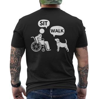 Sit Walk Disabled Wheelchair User & Pet Dog Men's T-shirt Back Print - Thegiftio UK