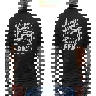 Six Seven Gen Alpha Slang 6 7 Meme Men's T-shirt Back Print | Mazezy