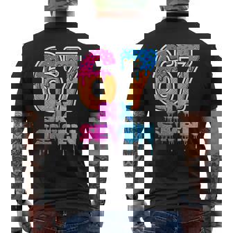 Six Seven Ice Cream Drip Gen Alpha Slang 6 7 Trending Meme Men's T-shirt Back Print | Mazezy