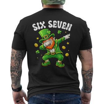 Six Seven Leprechaun Dabbing 67 Meme St Patrick's Day Boys Men's T-shirt Back Print - Thegiftio UK