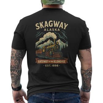 Skagway Alaska Steam Train Gateway Klondike History Men's T-shirt Back Print - Monsterry