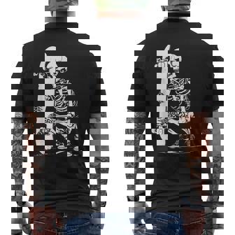 Skateboarder Skateboard Deck Skeleton Skater Men's T-shirt Back Print - Monsterry