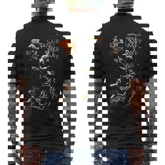 Skeleton Basketball Player Boys Scary For Halloween Men's T-shirt Back Print - Monsterry