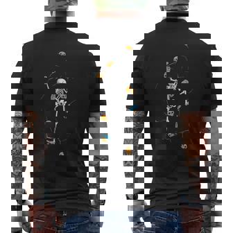 Skeleton Climbing Boulder Wall Rock Spooky Halloween Climber Men's Back Print T-Shirt | Mazezy