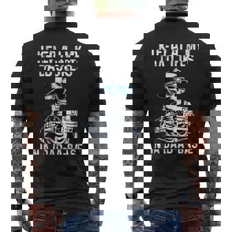 Skeleton Dad Jokes Retro Dad-A-Base Halloween Fathers Day Men's T-shirt Back Print - Monsterry