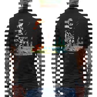 Skeleton Fishing Halloween Men's T-shirt Back Print | Seseable UK