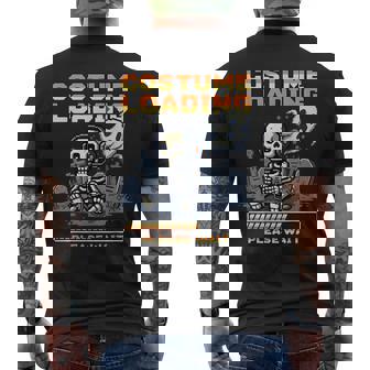 Skeleton Gamer Costume Loading Please Wait Halloween Men's Back Print T-Shirt | Mazezy
