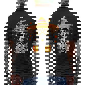 Skeleton Halloween Dia De Los Muertos Skeleton With Beer Men's T-shirt Back Print | Seseable CA