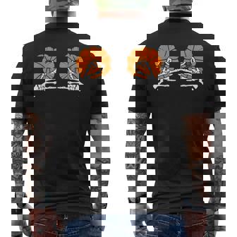 Skeleton Hands Pumpkin Boobs Naughty Sexy Halloween Costume Men's T-shirt Back Print | Mazezy