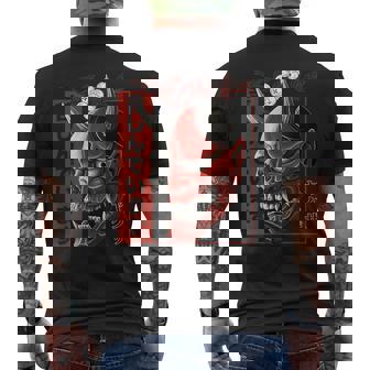 Skeleton Hannya Noh Mask Oni Aesthetics Japanese Graphics Men's T-shirt Back Print - Monsterry