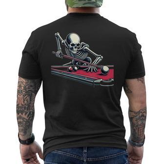Skeleton Playing Billiards Halloween Billiard Pool Snooker Men's T-shirt Back Print - Thegiftio UK