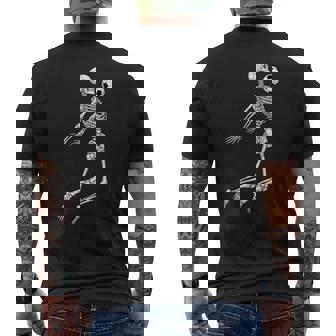 Skeleton Soccer Player Chest Ball Mid Air Sports Fan Men's Back Print T-Shirt | Mazezy