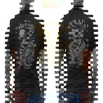 Skeleton Tuba Skinny Men's T-shirt Back Print - Monsterry