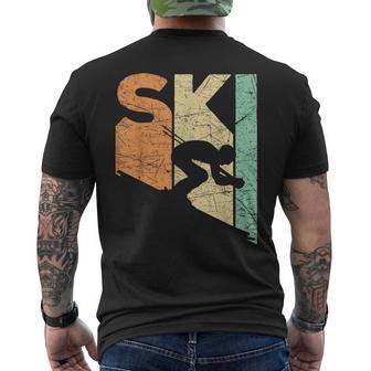 Ski Vintage Skier Retro Skiing Lover Downhill Ski Men's T-shirt Back Print - Thegiftio UK