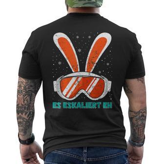Skihasen Apres-Ski Party Es Eskaliert Eh Party Fan T-Shirt mit Rückendruck - Geschenkecke