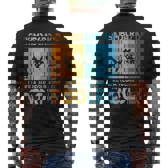 Skimboard Kid Skimboarder Skimboarding Saying Men's Back Print T-Shirt | Mazezy