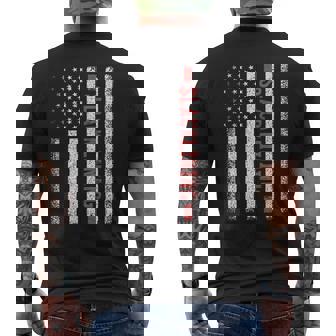 Slacklining American Flag 4th Of July Slackliner Men's Back Print T-Shirt | Mazezy