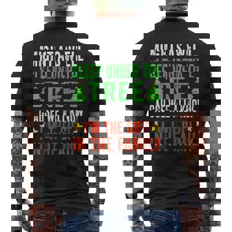 Might As Well Sleep Under The Tree Shirt Christmas Pajamas Men's Back Print T-Shirt | Mazezy