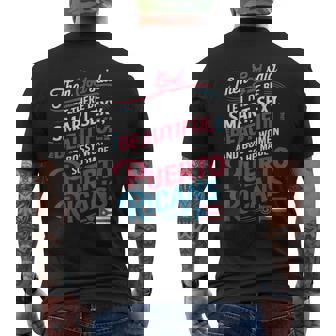 Smart Beautiful Puerto Rican Patriotic Pride Puerto Rico Men's T-shirt Back Print | Mazezy