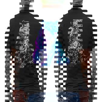 Snow Leopard Face White Leopard Animal Snow Leopard Lover Men's T-shirt Back Print | Seseable CA