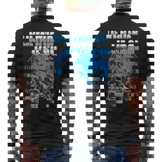 Snowmobile Like Father Like Son Snowcross Men's Back Print T-Shirt | Mazezy