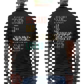 Snowshoeing Dad Husband Father Men's Back Print T-Shirt | Mazezy