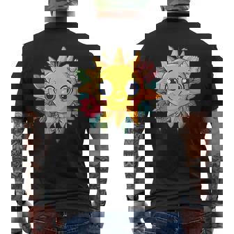 Sol Alegre Con Flores Camiseta Hombre Estampado Espalda - Regaloses