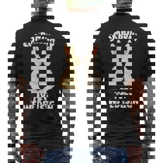 Somebunny Loves Web Cute Easter Bunny Web Er Men's Back Print T-Shirt | Mazezy