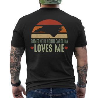 Someone In North Carolina Loves Me Retro Vintage State Men's T-shirt Back Print - Thegiftio UK