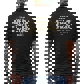 Someone In Texas Loves Me Retro Texas Vintage State Men's T-shirt Back Print - Monsterry