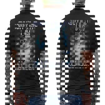 Sorry I'm Late I Was Dilly Dallying Alpha Wolf Ironic Men's T-shirt Back Print - Thegiftio