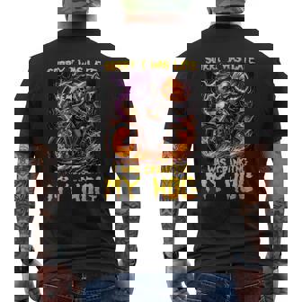 Sorry I Was Late I Was Cranking My Hog Skeleton Biker Men's T-shirt Back Print - Seseable