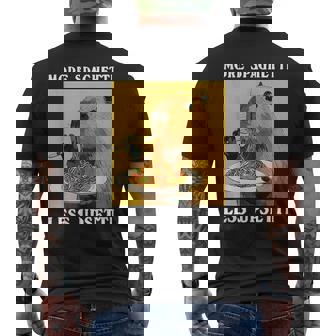 More Spaghetti Less Upsetti Capybara Eating Pasta Men's T-shirt Back Print | Seseable FR